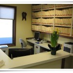 Front desk of the Dental office of Dr. Mendolowski