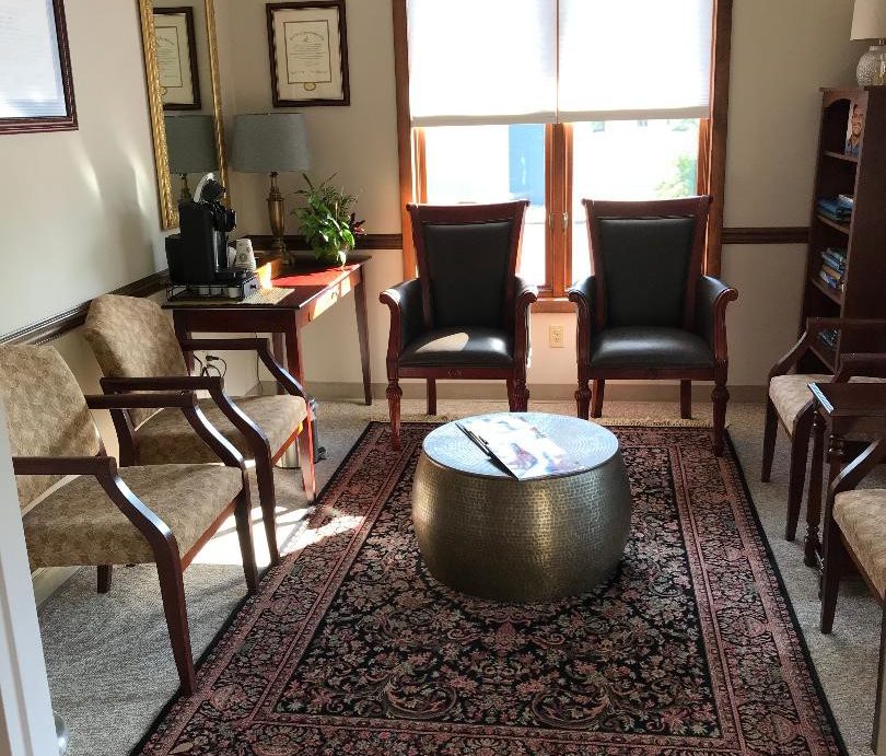 Waiting room of dental office in Doylestown PA